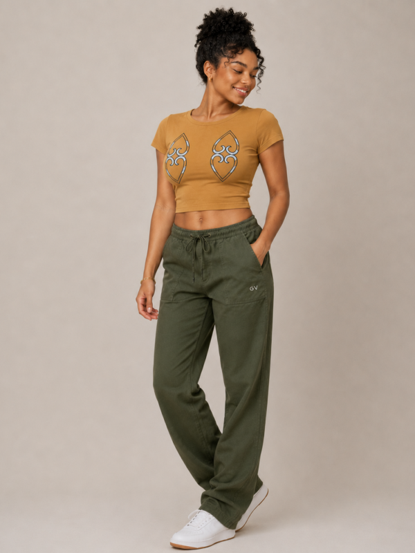 Ladies Short Sleeves Crop Top