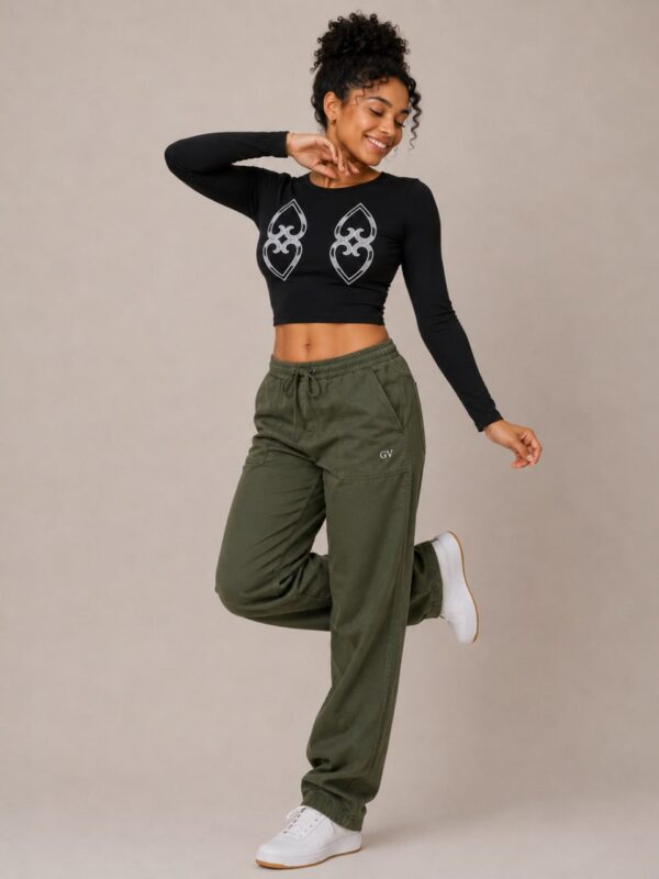 Ladies Long Sleeves Crop Top